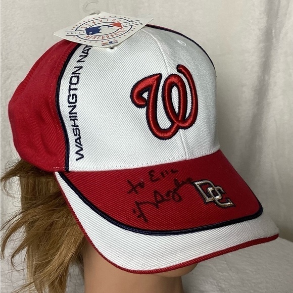 WASHINGTON Nationals Hat Twins Enterprise Strapback Signed Auto Baseball Cap NWT - Picture 1 of 8